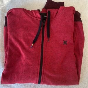 Hurley Men's Zip-Up Red Hoodie